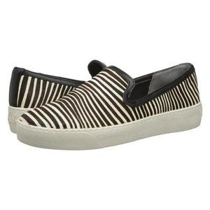 Brand New Becker Zebra-Print Calf Hair Slip-On